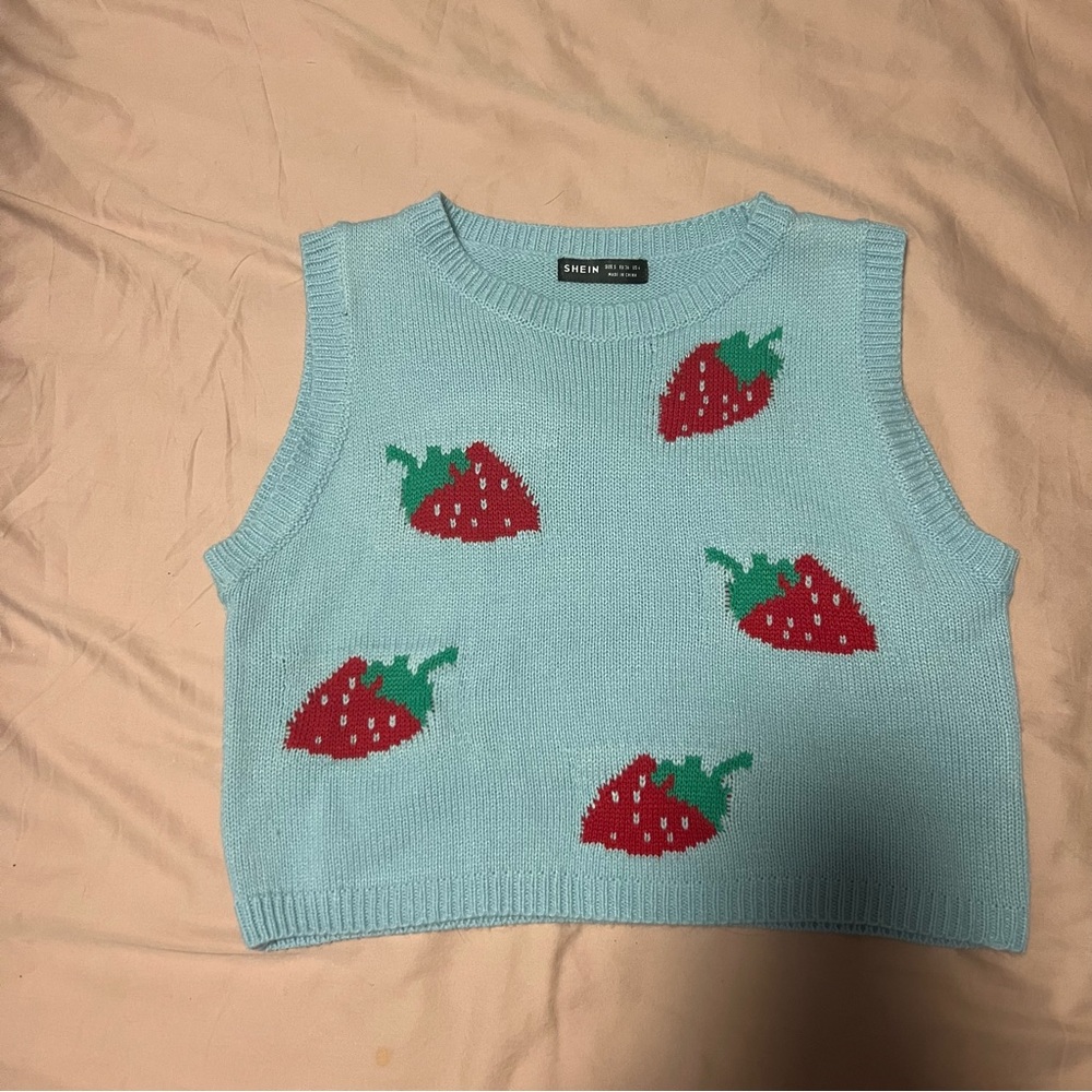 Sweater Vest with Strawberries